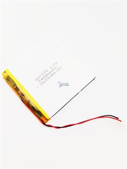 Аккумулятор 3.7v 2400mAh 2 pin 2 провода 407175 Li-Pol универсальная аккумуляторная батарея 4x71х75 - фото 187586