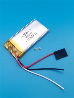Аккумулятор 3.7v 450mAh 3 pin 3 провода 402040 Li-Pol универсальная аккумуляторная батарея 4x20x40 - фото 189880