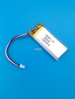 Аккумулятор 3.7v 600mAh 3pin 3 провода + разъем (фишка) коннектор 602045 Li-Pol универсальная аккумуляторная батарея 6x20x45 - фото 189906