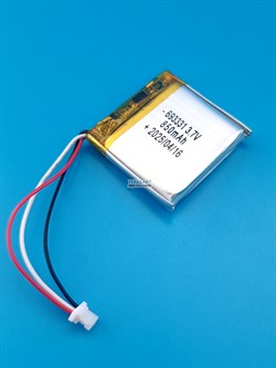 Аккумулятор 3.7v 850mAh 3pin 3 провода + разъем (фишка) коннектор 693331 Li-Pol универсальная аккумуляторная батарея 6.9x33x31 - фото 189929