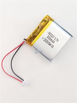 Аккумулятор 3.7v 850mAh 3pin 3 провода + разъем (фишка) коннектор 693331 Li-Pol универсальная аккумуляторная батарея 6.9x33x31 - фото 189932