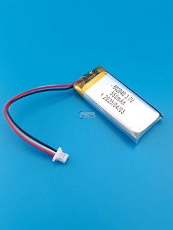 Аккумулятор 3.7v 550mAh 3pin 3 провода + разъем (фишка) коннектор 602040 Li-Pol универсальная аккумуляторная батарея 6x20x40 - фото 189960