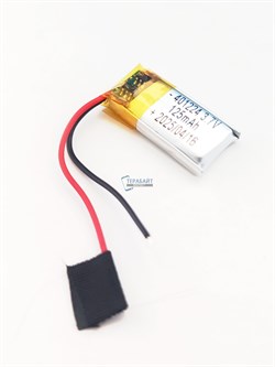 Аккумулятор 3.7v 125mAh 2 pin 2 провода 401224 Li-Pol универсальная аккумуляторная батарея 4x12x24 - фото 189993