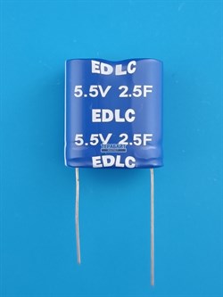 Суперконденсатор edlc 5.5V 2.5F (ионистор) для видеорегистратора 2 контакта - фото 190341