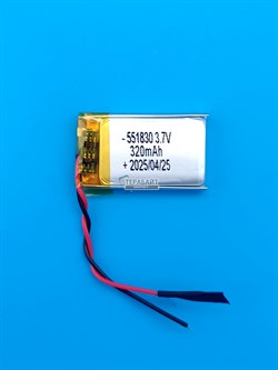 Аккумулятор 3.7v 320mAh 2 pin 2 провода 551830 Li-Pol универсальная аккумуляторная батарея 5.5x18x30 - фото 191124