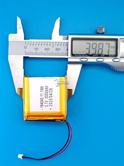 Аккумулятор 3.7v 3000mAh 2 pin 2 провода + разъем фишка (коннектор) 164040 Li-Pol универсальная аккумуляторная батарея 16x40х40 - фото 191197