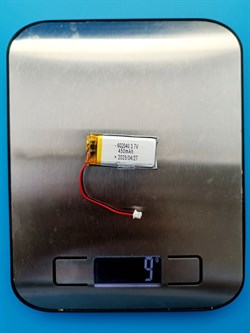 Аккумулятор 3.7v 450mAh 2pin 2 провода + разъем (фишка) коннектор 602040 Li-Pol универсальная аккумуляторная батарея 6x20x40 - фото 191222