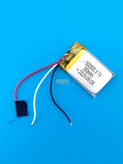 Аккумулятор 3.7v 250mAh 3pin 502030 Li-Pol универсальная аккумуляторная батарея 5x20x30 3 провода Терабайт Маркет - фото 192041