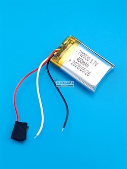 Аккумулятор 3.7v 400mAh 3pin 702030 Li-Pol универсальная аккумуляторная батарея 7x20x30 3 провода - фото 192076