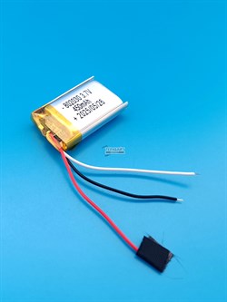 Аккумулятор 3.7v 450mAh 3pin 802030 Li-Pol универсальная аккумуляторная батарея 8x20x30 3 провода - фото 192092