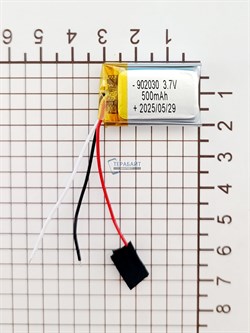 Аккумулятор 3.7v 500mAh 3pin 902030 Li-Pol универсальная аккумуляторная батарея 9x20x30 3 провода - фото 192114