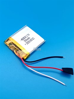Аккумулятор 3.7v 350mAh 3pin 402830 Li-Pol универсальная аккумуляторная батарея 4x28x30 3 провода - фото 192127