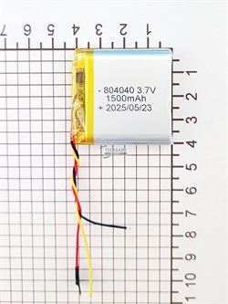 Аккумулятор 3.7v 1500mAh 3pin 804040 Li-Pol универсальная аккумуляторная батарея 8x40x40 3 провода - фото 192153