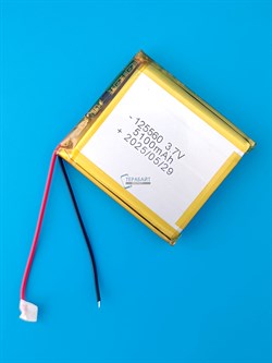 Аккумулятор 3.7v 5100mAh 2pin 125560 Li-Pol универсальная аккумуляторная батарея 12x55x60 2 провода - фото 192187