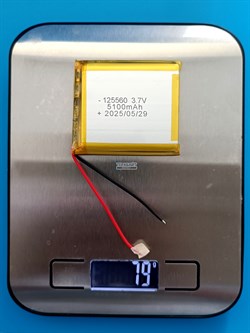 Аккумулятор 3.7v 5100mAh 2pin 125560 Li-Pol универсальная аккумуляторная батарея 12x55x60 2 провода - фото 192191