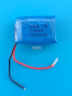 Аккумулятор 3.8v 2700mAh 2pin 222636 Li-Pol универсальная аккумуляторная батарея 22x26x36 2 провода - фото 192210