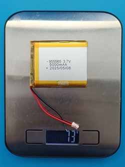 Аккумулятор 3.7v 5000mAh 2pin 955565 Li-Pol универсальная аккумуляторная батарея 9.5x55x65 2 провода - фото 192234