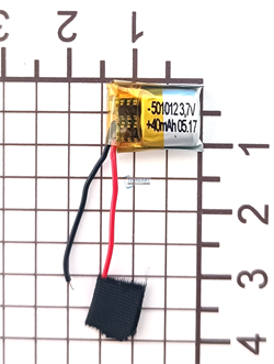 Аккумулятор 501012 для беспроводных наушников 3.7v 40mAh 5x10x12 (2шт в комплекте) 2 провода с платой аккумуляторная батарейка подходит на блютуз наушники и гарнитуры - фото 192266