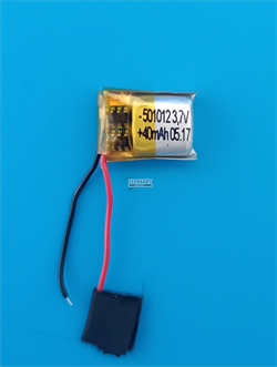 Аккумулятор 501012 для беспроводных наушников 3.7v 40mAh 5x10x12 (2шт в комплекте) 2 провода с платой аккумуляторная батарейка подходит на блютуз наушники и гарнитуры - фото 192273