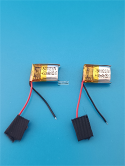 Аккумулятор 541112 для беспроводных наушников 3.7v 50mAh 54x11x12 (2шт в комплекте) 2 провода с платой аккумуляторная батарейка подходит на блютуз наушники и гарнитуры - фото 192294