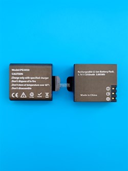 Аккумуляторная батарея PG1050 2шт для экшен камер SJCAM EKEN и других li-ion 3.7v 1050mAh - фото 192672