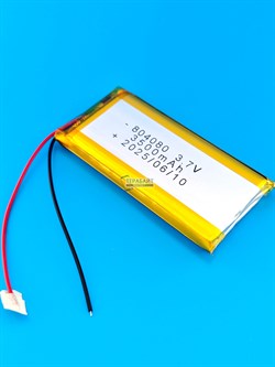Аккумулятор 3.7v 3500mAh 2pin 804080 Li-Pol универсальная аккумуляторная батарея 8x40x80 2 провода - фото 192702
