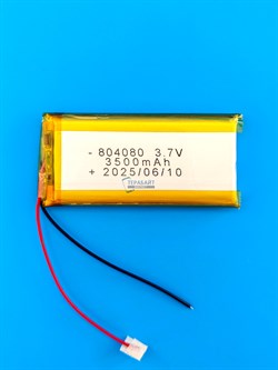 Аккумулятор 3.7v 3500mAh 2pin 804080 Li-Pol универсальная аккумуляторная батарея 8x40x80 2 провода - фото 192705