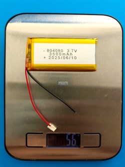 Аккумулятор 3.7v 3500mAh 2pin 804080 Li-Pol универсальная аккумуляторная батарея 8x40x80 2 провода - фото 192709
