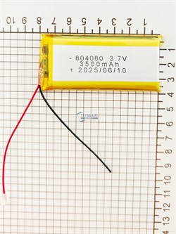 Аккумулятор 3.7v 3500mAh 2pin 804080 Li-Pol универсальная аккумуляторная батарея 8x40x80 2 провода - фото 192710