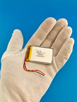 Аккумулятор 3.7v 1000mAh 3pin 3 провода + разъем (фишка) коннектор 403450 Li-Pol универсальная аккумуляторная батарея 4x34x50 - фото 192755