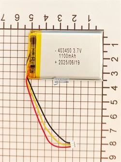 Аккумулятор 3.7v 1000mAh 3pin 3 провода + разъем (фишка) коннектор 403450 Li-Pol универсальная аккумуляторная батарея 4x34x50 - фото 192782