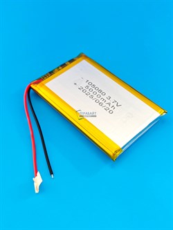 Аккумулятор 3.7v 5000mAh 2 pin 2 провода 105080 Li-Pol универсальная аккумуляторная батарея 10x50x80 - фото 192802