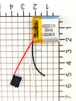 Аккумулятор 3.7v 380mAh 3pin 602222 Li-Pol универсальная аккумуляторная батарея 6x22x22 3 провода - фото 192813