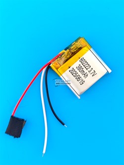 Аккумулятор 3.7v 380mAh 3pin 602222 Li-Pol универсальная аккумуляторная батарея 6x22x22 3 провода - фото 192817