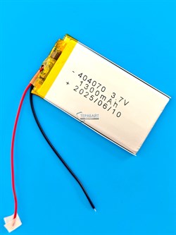 Аккумулятор 3.7v 1300mAh 2pin 404070 Li-Pol универсальная аккумуляторная батарея 4x40x70 2 провода - фото 192834
