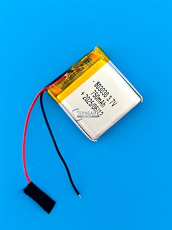 Аккумулятор 3.7v 750mAh 2pin 803030 Li-Pol универсальная аккумуляторная батарея 8x30x30 2 провода - фото 192892
