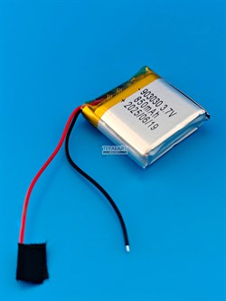Аккумулятор 3.7v 850mAh 2pin 903030 Li-Pol универсальная аккумуляторная батарея 9x30x30 2 провода - фото 192906