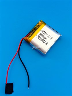 Аккумулятор 3.7v 850mAh 2pin 903030 Li-Pol универсальная аккумуляторная батарея 9x30x30 2 провода - фото 192908