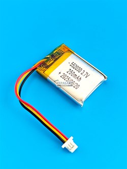 Аккумулятор 3.7v 250mAh 3pin 3 провода + разъем (фишка) коннектор 552030 Li-Pol универсальная аккумуляторная батарея 5.5x20x30 - фото 192951