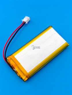 Аккумулятор 3.7v 2000mAh 2 pin 2 провода + разъем фишка (коннектор) 853465 Li-Pol универсальная аккумуляторная батарея 8.5x34х65 - фото 194157