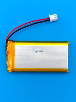 Аккумулятор 3.7v 2000mAh 2 pin 2 провода + разъем фишка (коннектор) 853465 Li-Pol универсальная аккумуляторная батарея 8.5x34х65 - фото 194158