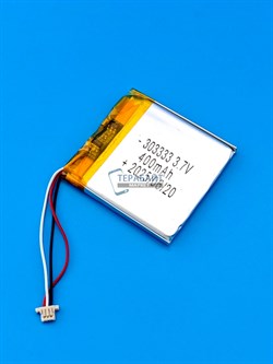 Аккумулятор 3.7v 400mAh 3pin 3 провода + разъем (фишка) коннектор 303333 Li-Pol универсальная аккумуляторная батарея 3x33x33 - фото 194241