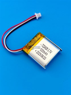 Аккумулятор 3.7v 520mAh 3pin 3 провода + разъем (фишка) коннектор 722428 Li-Pol универсальная аккумуляторная батарея 7.2x24x28 - фото 194302