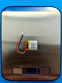 Аккумулятор 3.7v 520mAh 3pin 3 провода + разъем (фишка) коннектор 722428 Li-Pol универсальная аккумуляторная батарея 7.2x24x28 - фото 194304