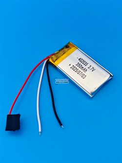 Аккумулятор 3.7v 350mAh 3pin 402035 Li-Pol универсальная аккумуляторная батарея 4x20x35 3 провода - фото 194646