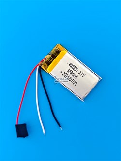 Аккумулятор 3.7v 350mAh 3pin 402035 Li-Pol универсальная аккумуляторная батарея 4x20x35 3 провода - фото 194647