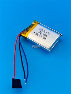 Аккумулятор 3.7v 1000mAh 3pin 3 провода 102535 Li-Pol универсальная аккумуляторная батарея 10x25х35 - фото 194701
