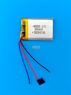 Аккумулятор 3.7v 500mAh 3pin 3 провода 402535 Li-Pol универсальная аккумуляторная батарея 4x25х35 - фото 194720