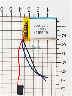 Аккумулятор 3.7v 600mAh 3pin 3 провода 602535 Li-Pol универсальная аккумуляторная батарея 6x25х35 - фото 194769