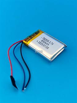 Аккумулятор 3.7v 650mAh 3pin 3 провода 702535 Li-Pol универсальная аккумуляторная батарея 7x25х35 - фото 194780